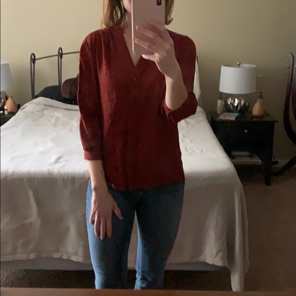 H&M Rust-colored 3/4 Sleeve Shirt